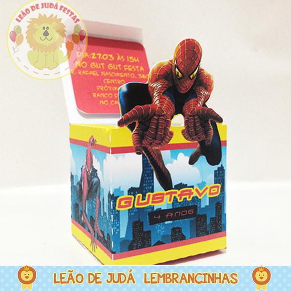 CONVITE CUBO tema Homem Aranha