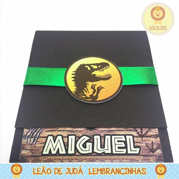 Convite Esmeralda tema Jurassic Park