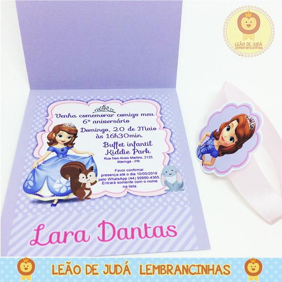 Convite Esmeralda tema Princesinha Sofia