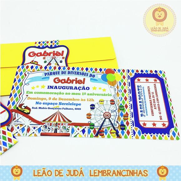 Convite Ingresso tema Circo