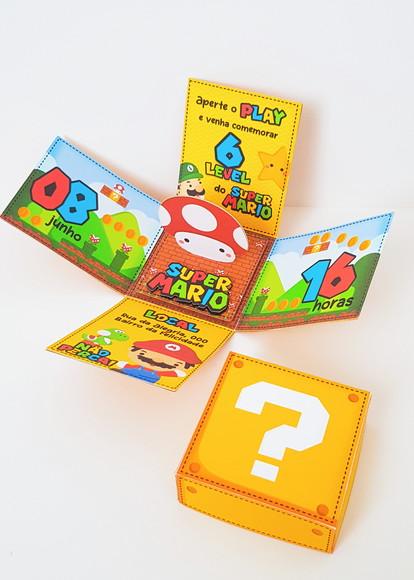 Convite para Festa Super Mario