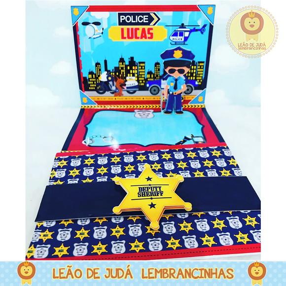 Convite Pop Up tema Policial