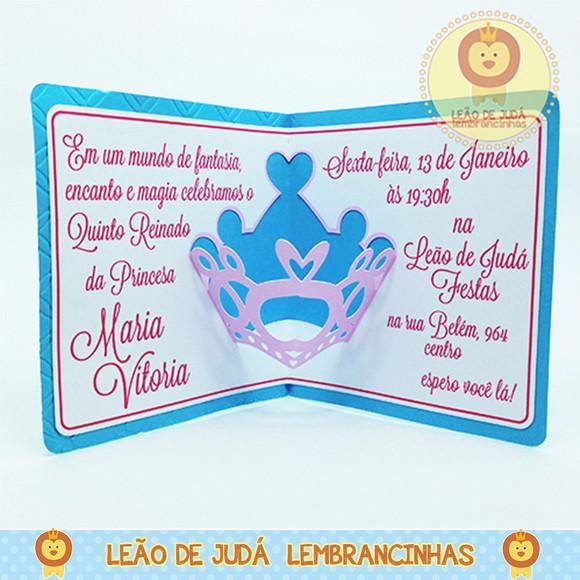Convite Pop Up tema reinado