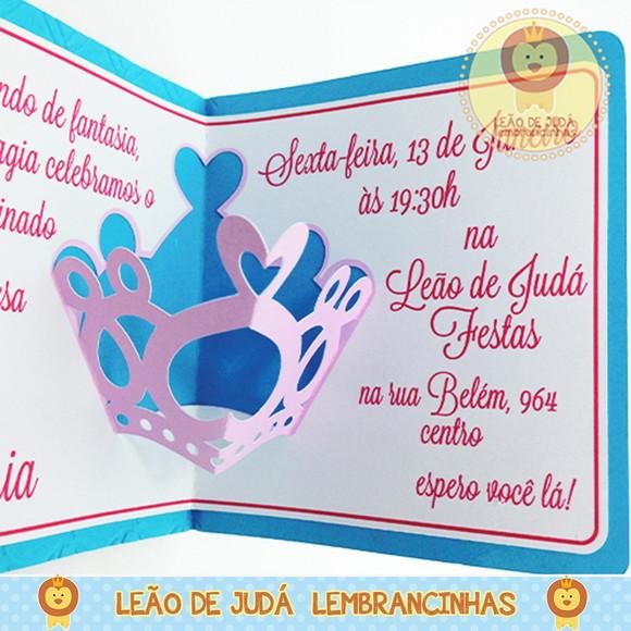 Convite Pop Up tema reinado