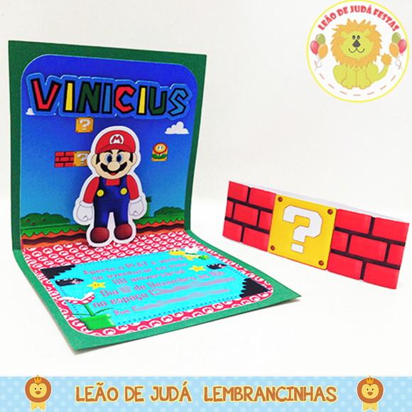 Convite Pop Up tema Super Mario