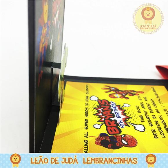 Convite Pop Up tema Vingadores