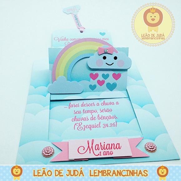 Convite Retrátil Tema Chuva De Amor