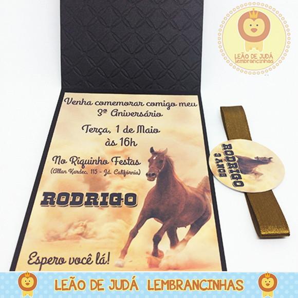 Convite Rubi tema Cavalo