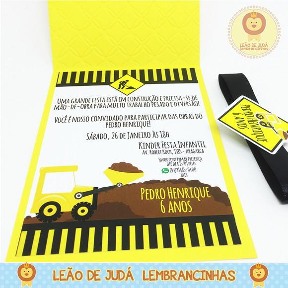 Convite Rubi Tema Construção