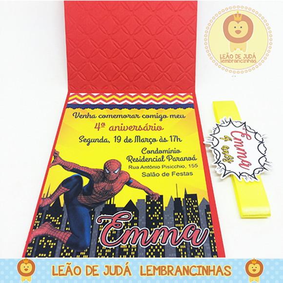 Convite Rubi tema Homem Aranha