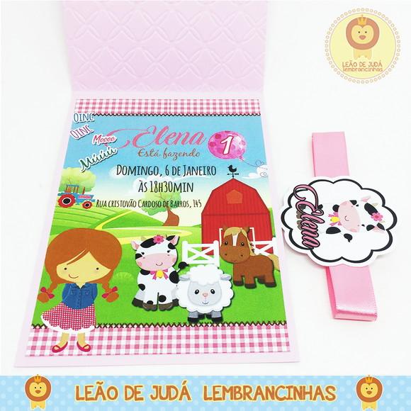 Convite Rubi tema Fazendinha