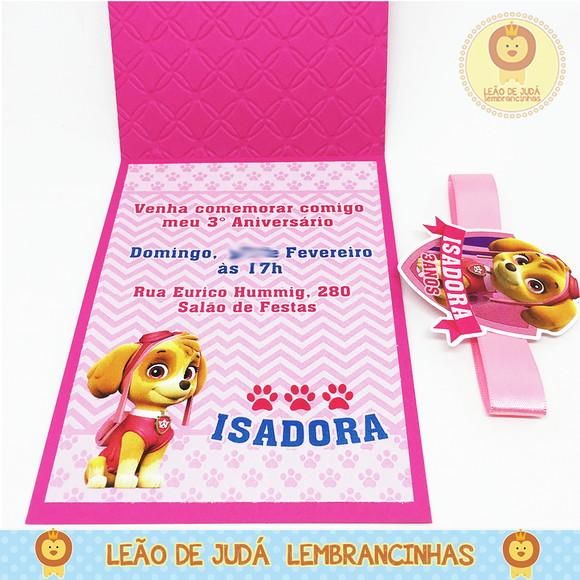 Convite Rubi tema skye patrulha canina