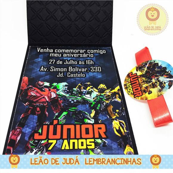 Convite Rubi tema Transformers