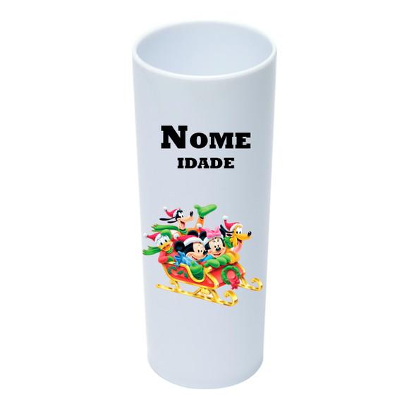 Copo Long Drink 350ml Personalizado Natal Mickey