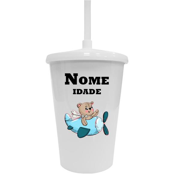 Copo Twister 400ml Personalizado Ursinho Aviador