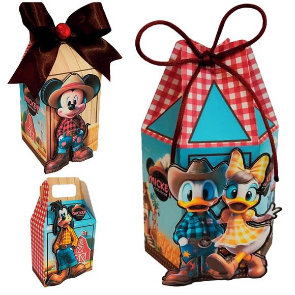 Kit 30 Caixinha Lembrancinha para Festa Mickey Fazendeiro