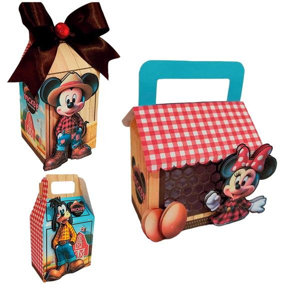 Kit 30 Caixinha Lembrancinha para Festa Mickey Fazendeiro