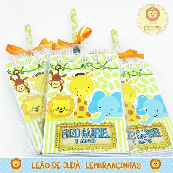 Kit bloquinho e lápis tema Safári