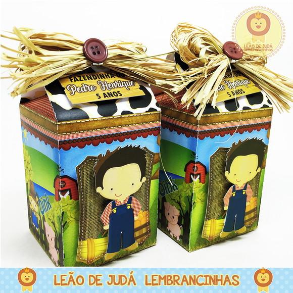 Lembrancinhas Caixa Milk com Aplique Fazendinha