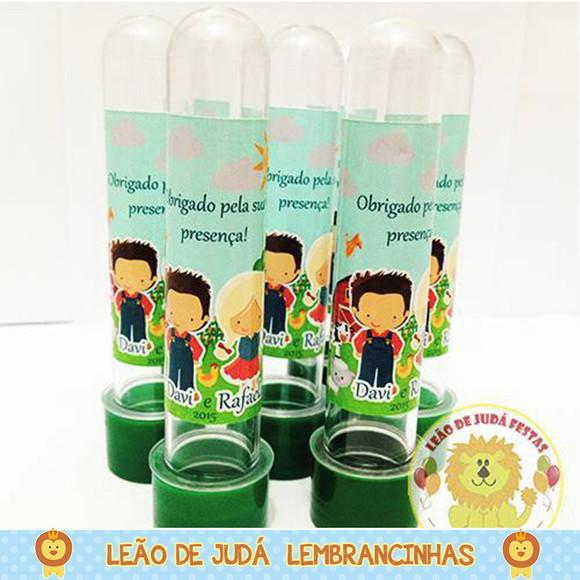 Lembrancinhas Tubete Adesivado 13cm Tema Fazendinha