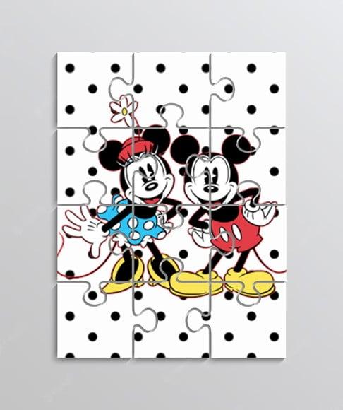 Quebra Cabeça Lembrancinha para Festa Tema Mickey e Minnie