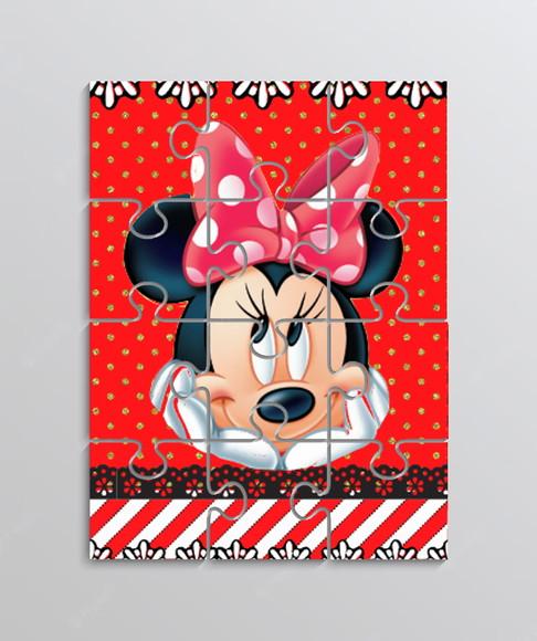 Quebra Cabeça Tema Minnie Vermelha
