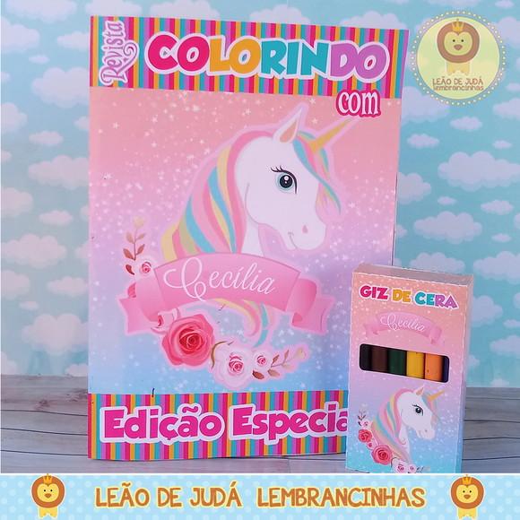 Revistinha para colorir Tema Unicórnio