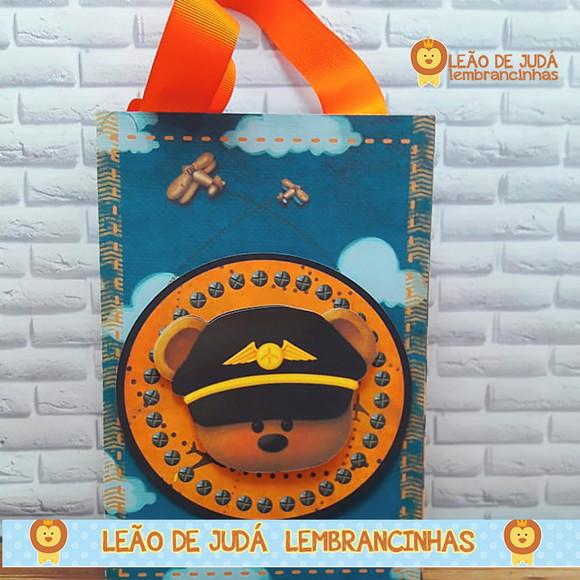 Sacolinha P tema URSO AVIADOR