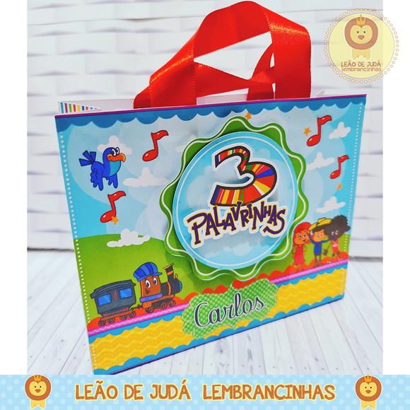 sacolinha para festa tema 3 palavrinhas