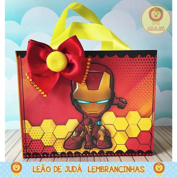 sacolinha para festa tema homem de ferro