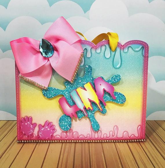sacolinha para festa tema slime