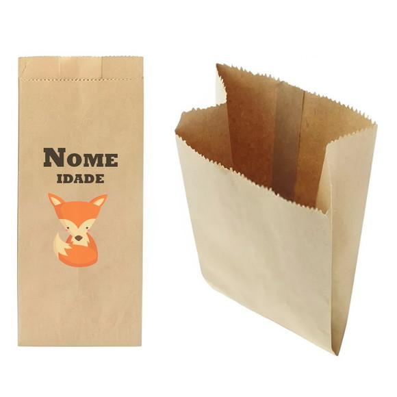 Saquinho de Kraft 13x25cm Tema Bosque