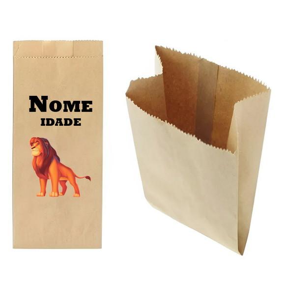 Saquinho de Kraft 13x25cm Tema Rei Leão