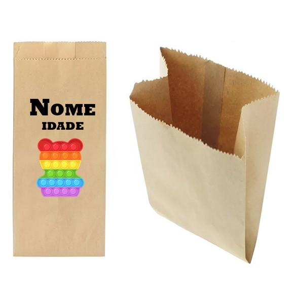 Saquinho de Kraft 13x25cm Tema Pop It