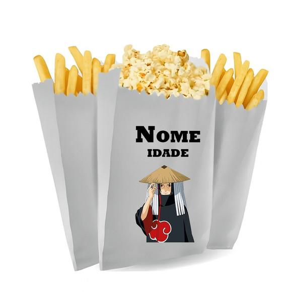 Saquinho de Pipoca e Batata Personalizado Tema Akatsuki