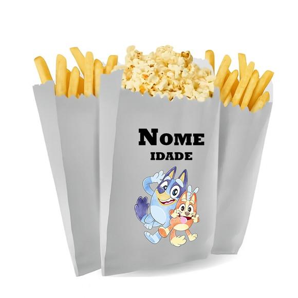Saquinho de Pipoca e Batata Personalizado Tema Bluey