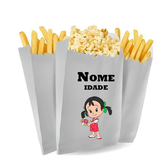 Saquinho de Pipoca e Batata Personalizado Tema Cleo e Cuquin