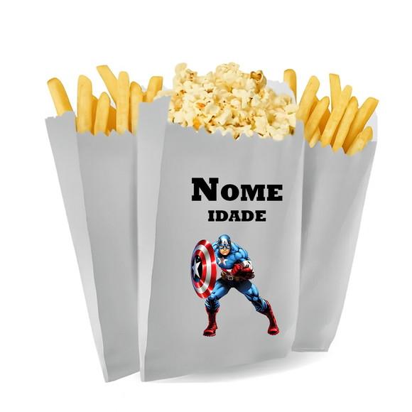 Saquinho de Pipoca e Batata Tema Capitão America