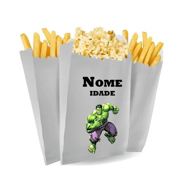 Saquinho de Pipoca e Batata Tema Hulk