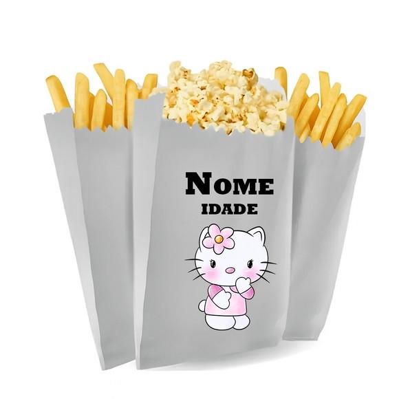 Saquinho de Pipoca e Batata Tema Hello Kitty