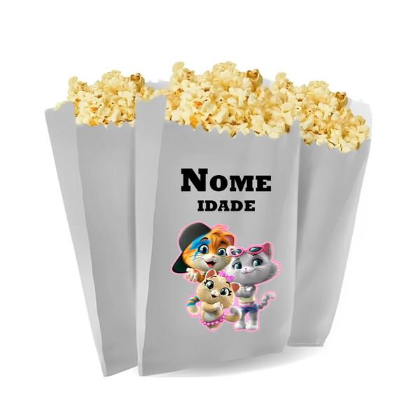 Saquinho de Pipoca Personalizado 13x7,5cm 44 Gatos