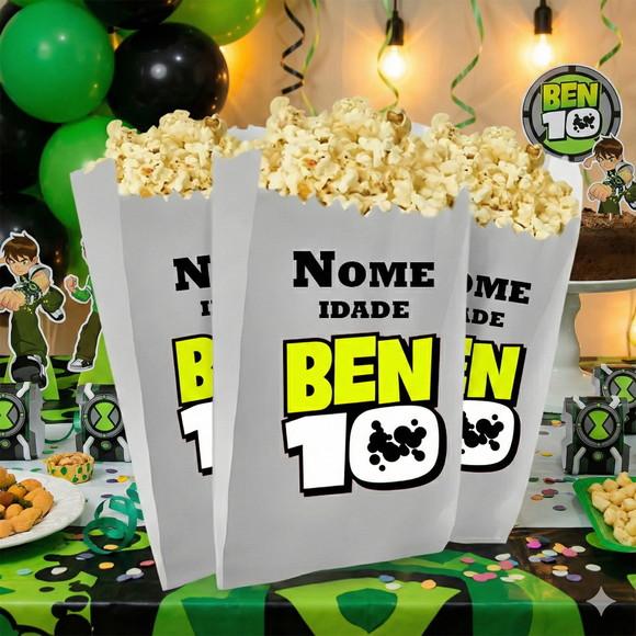Saquinho de Pipoca Personalizado 13x7,5cm Ben 10