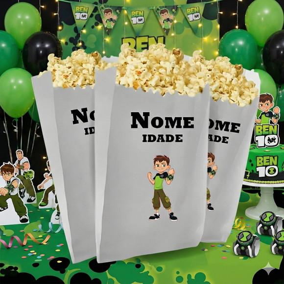 Saquinho de Pipoca Personalizado 13x7,5cm Ben 10