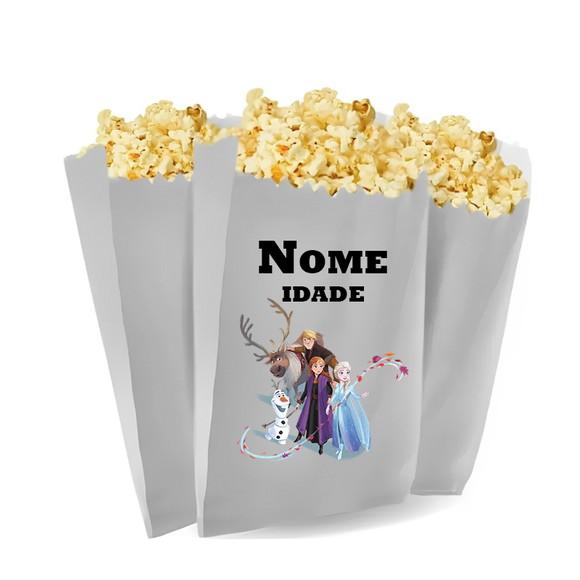 Saquinho de Pipoca Personalizado 13x7,5cm Frozen