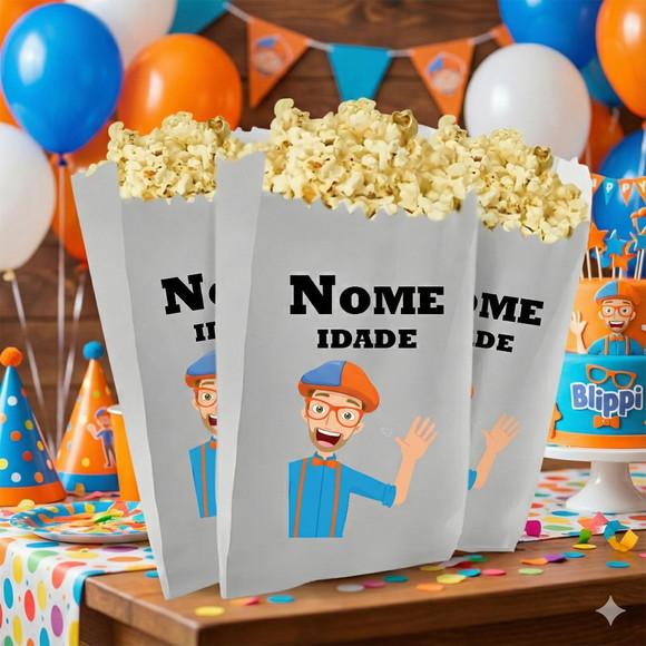 Saquinho de Pipoca Personalizado 13x7cm Blippi