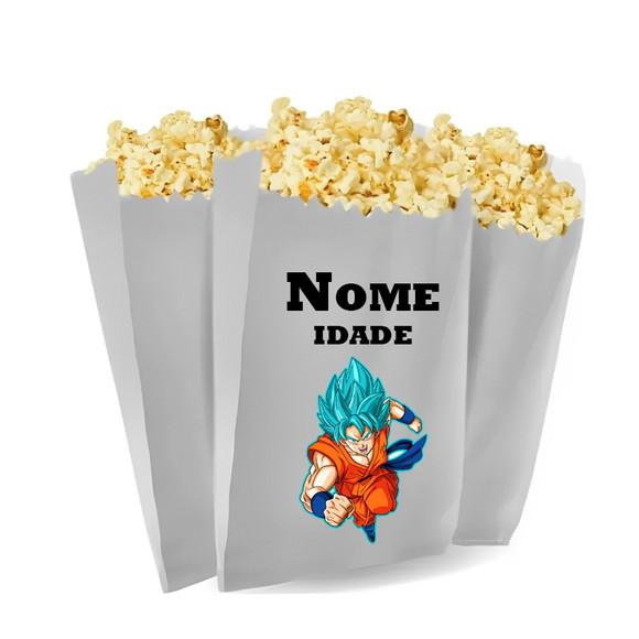 Saquinho de Pipoca Personalizado 13x7cm Dragon Ball