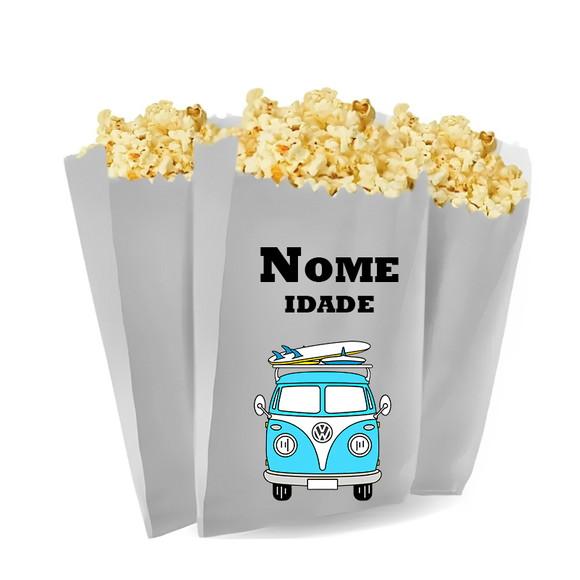 Saquinho de Pipoca Personalizado 13x7cm Kombi