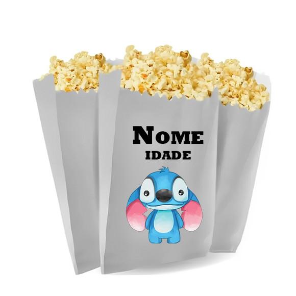 Saquinho de Pipoca Personalizado 13x7cm Lilo e Stitch