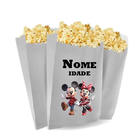 Saquinho de Pipoca Personalizado 13x7cm Mickey Fazendeiro