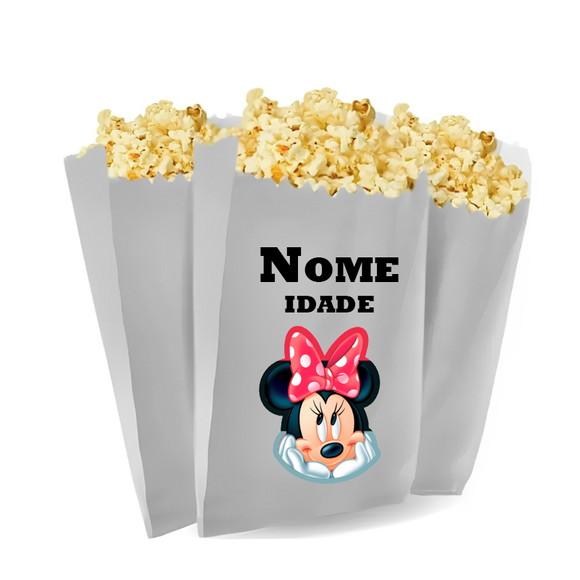 Saquinho de Pipoca Personalizado 13x7cm Minnie